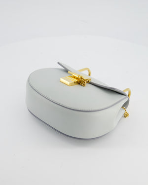 Chloé Baby Blue Drew Calfskin Leather Crossbody Bag with Gold Hardware