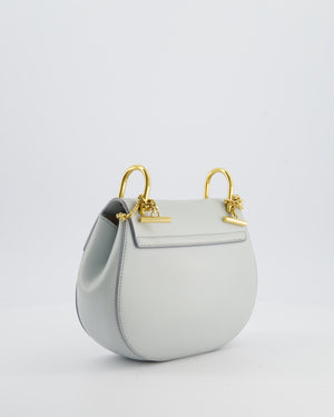 Chloé Baby Blue Drew Calfskin Leather Crossbody Bag with Gold Hardware