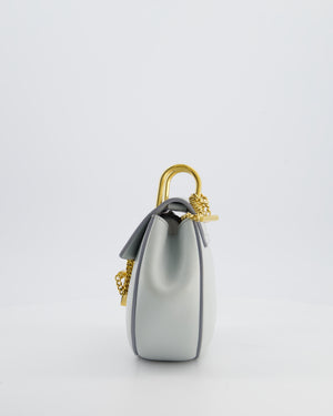 Chloé Baby Blue Drew Calfskin Leather Crossbody Bag with Gold Hardware