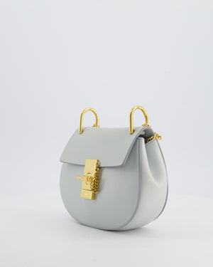 Chloé Baby Blue Drew Calfskin Leather Crossbody Bag with Gold Hardware
