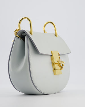 Chloé Baby Blue Drew Calfskin Leather Crossbody Bag with Gold Hardware