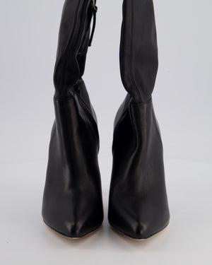 Aminah Abdullah Jillil Azizah Black Calfskin Leather Over-The-Knee Boots Size 38 (8M) RRP £890