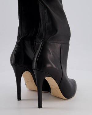 Aminah Abdullah Jillil Azizah Black Calfskin Leather Over-The-Knee Boots Size 38 (8M) RRP £890