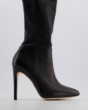 Aminah Abdullah Jillil Azizah Black Calfskin Leather Over-The-Knee Boots Size 38 (8M) RRP £890