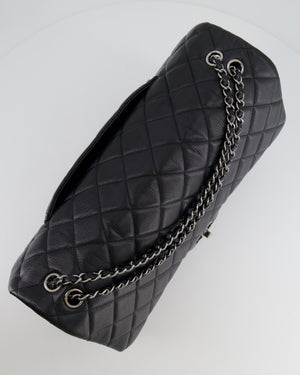 Chanel Black XL Travel Flap Bag in Caviar Leather with Ruthenium Hardware