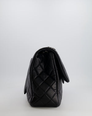 Chanel Black XL Travel Flap Bag in Caviar Leather with Ruthenium Hardware
