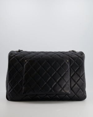 Chanel Black XL Travel Flap Bag in Caviar Leather with Ruthenium Hardware