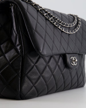 Chanel Black XL Travel Flap Bag in Caviar Leather with Ruthenium Hardware