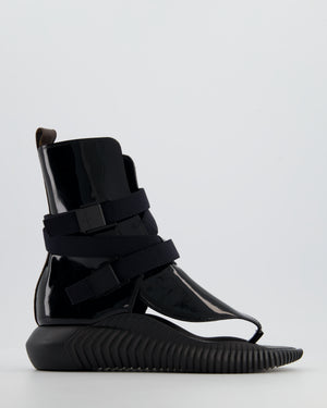 Louis Vuitton Black Patent Leather Bahia Brazil Gladiator Sandals with Monogram Detail Size EU 36.5