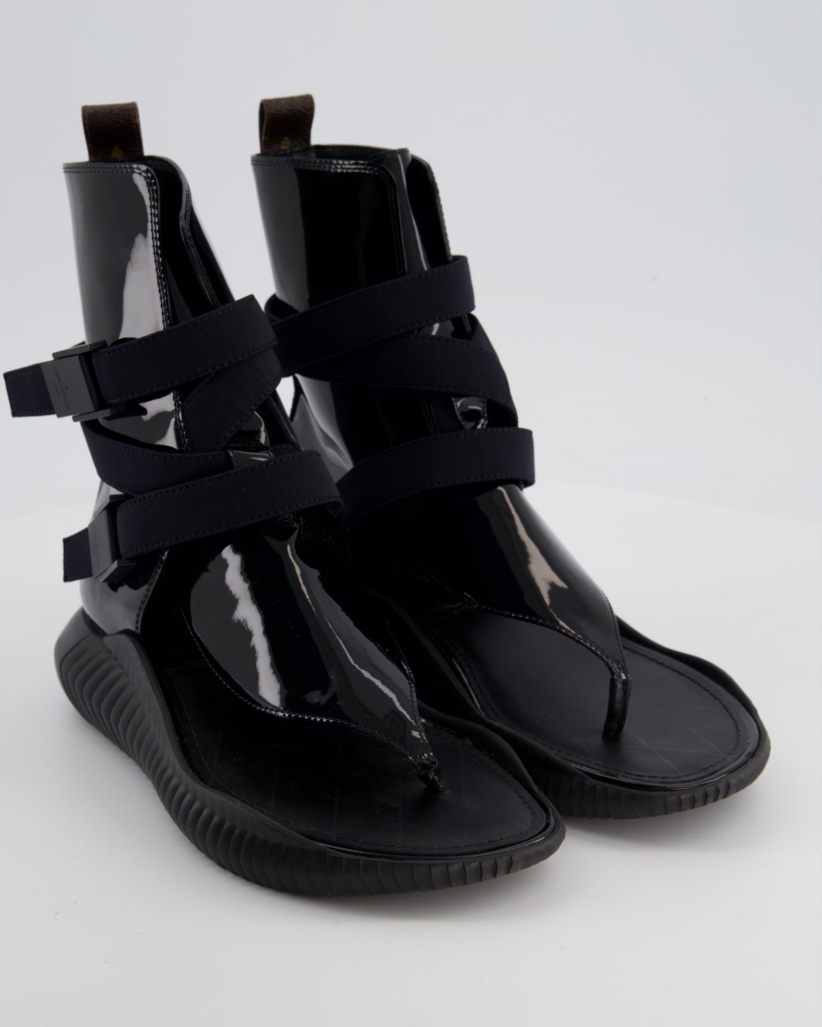 Louis Vuitton Black Patent Leather Bahia Brazil Gladiator 
