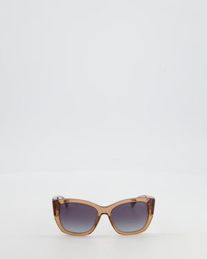Chanel Brown Butterfly Sunglasses with Logo Detail