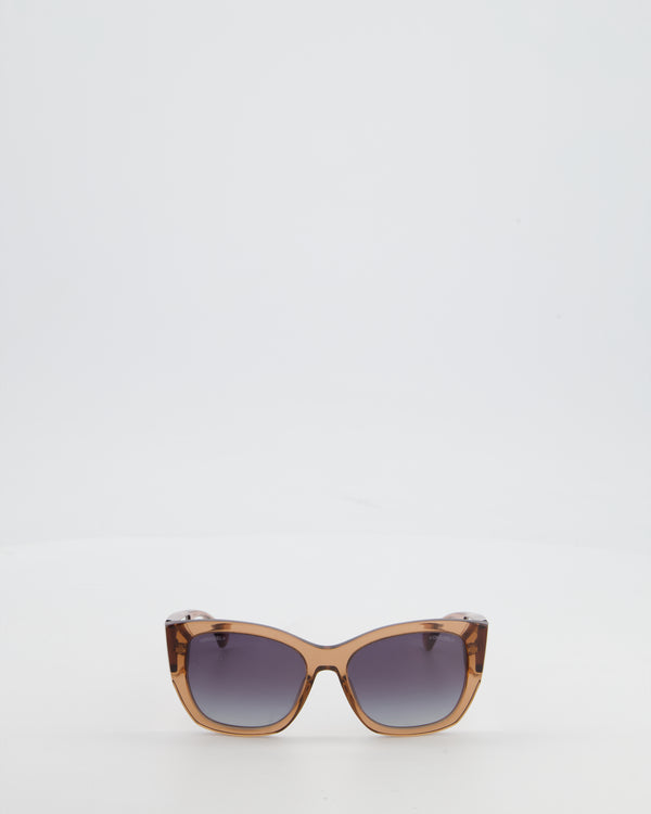 Chanel Brown Butterfly Sunglasses with Logo Detail