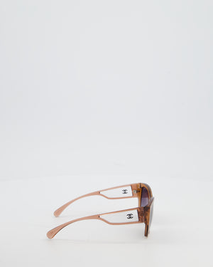 Chanel Brown Butterfly Sunglasses with Logo Detail