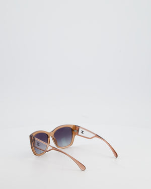 Chanel Brown Butterfly Sunglasses with Logo Detail
