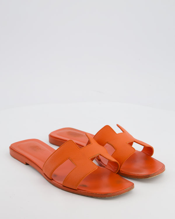 Hermès Orange Oran Sandals Size EU 39