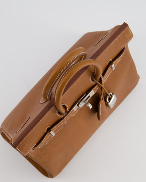 *RARE* Hermès Birkin 25 Retourne Bag in Fauve Barenia Faubourg Leather with Palladium Hardware
