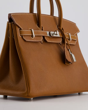 *RARE* Hermès Birkin 25 Retourne Bag in Fauve Barenia Faubourg Leather with Palladium Hardware