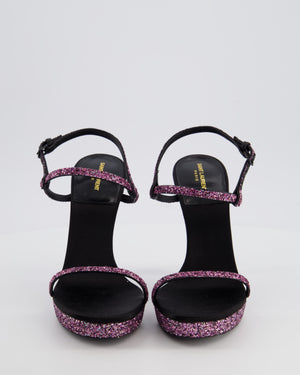 Saint Laurent Pink Glitter Hall 105 Platform Heels Size EU 40