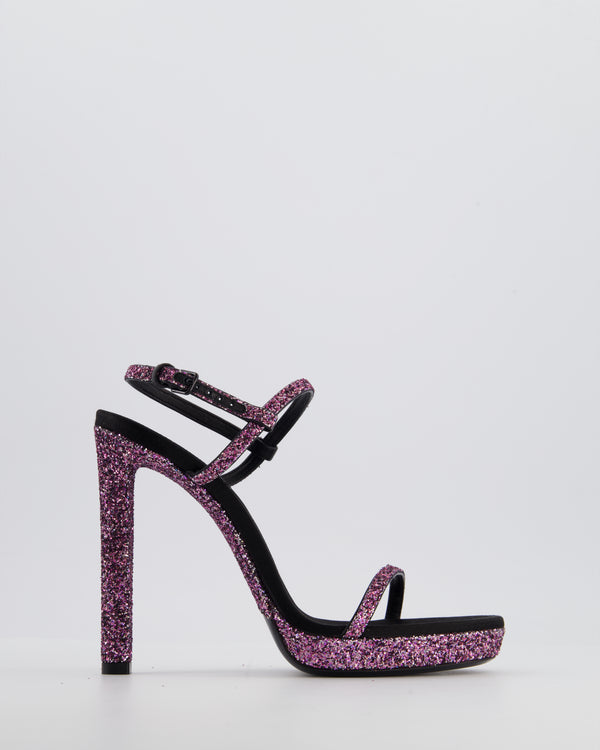 Saint Laurent Pink Glitter Hall 105 Platform Heels Size EU 40