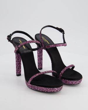 Saint Laurent Pink Glitter Hall 105 Platform Heels Size EU 40