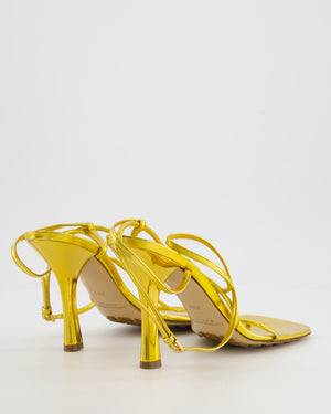 Bottega Veneta Gold Stretch Strap Leather Sandals Size EU 39.5