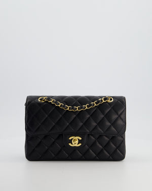Chanel Black Small Classic Double Flap Bag in Caviar Leather with Gold Hardware