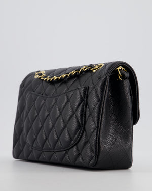 Chanel Black Small Classic Double Flap Bag in Caviar Leather with Gold Hardware