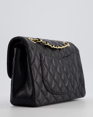 Chanel Black Small Classic Double Flap Bag in Caviar Leather with Gold Hardware