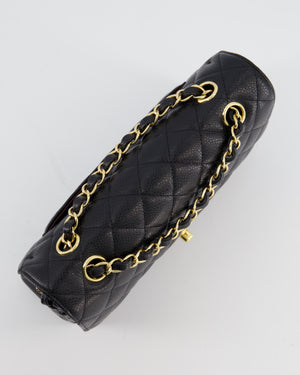 Chanel Black Small Classic Double Flap Bag in Caviar Leather with Gold Hardware
