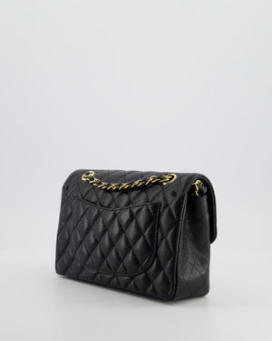Chanel Black Small Classic Double Flap Bag in Caviar Leather with Gold Hardware