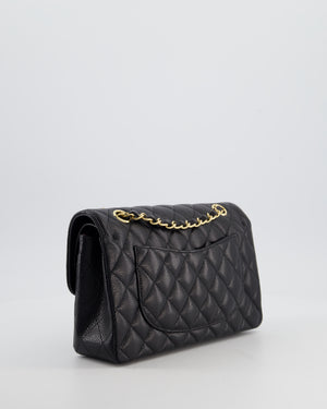 Chanel Black Small Classic Double Flap Bag in Caviar Leather with Gold Hardware
