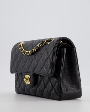 Chanel Black Small Classic Double Flap Bag in Caviar Leather with Gold Hardware