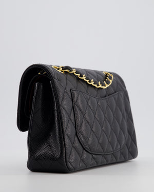 Chanel Black Small Classic Double Flap Bag in Caviar Leather with Gold Hardware