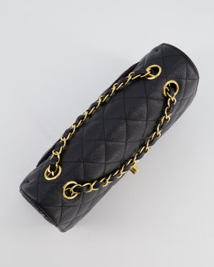 Chanel Black Small Classic Double Flap Bag in Caviar Leather with Gold Hardware