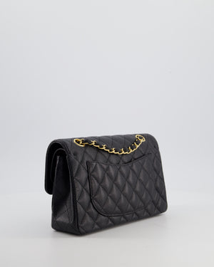 Chanel Black Small Classic Double Flap Bag in Caviar Leather with Gold Hardware