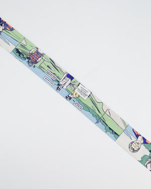 Hermès "WOW" Blue Printed Silk Twilly