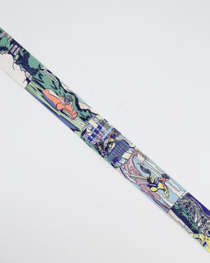 Hermès "WOW" Blue Printed Silk Twilly