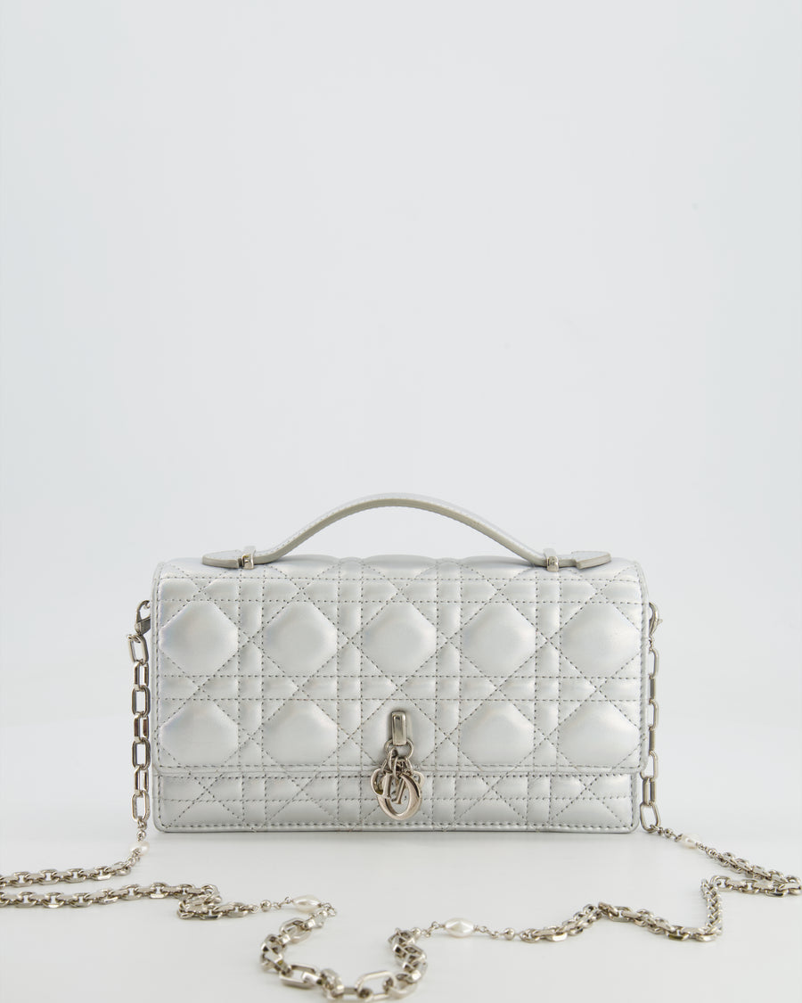 Christian Dior Silver Iridescent My Dior Mini Bag with Silver Hardware