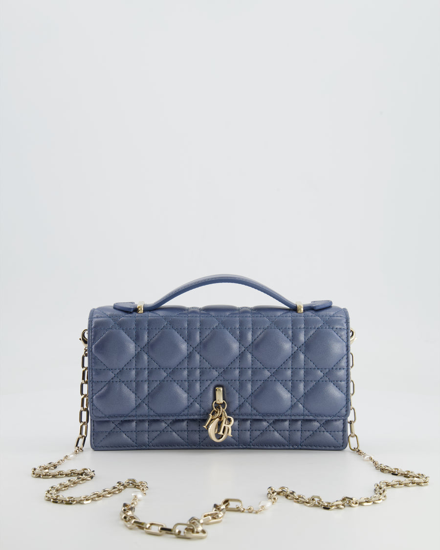 Christian Dior Blue Iridescent My Dior Mini Bag with Champagne Gold Hardware