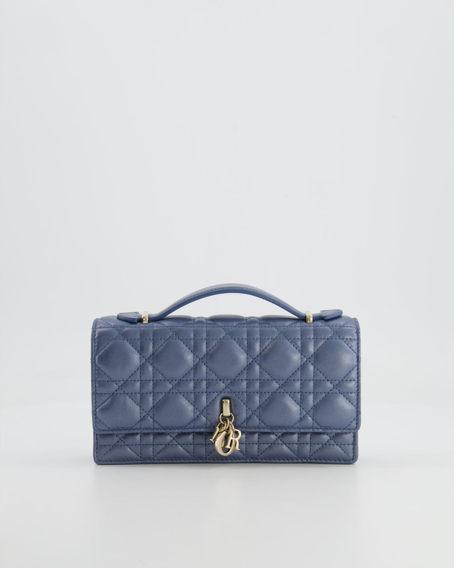 Christian Dior Blue Iridescent My Dior Mini Bag with Champagne Gold Hardware