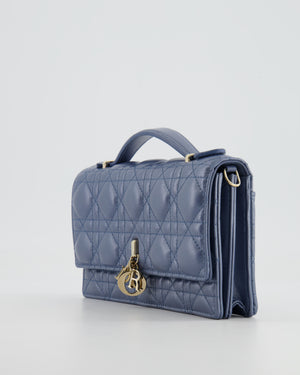 Christian Dior Blue Iridescent My Dior Mini Bag with Champagne Gold Hardware