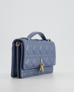 Christian Dior Blue Iridescent My Dior Mini Bag with Champagne Gold Hardware