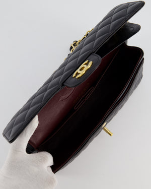Chanel Black Medium Classic Double Flap Bag in Caviar Leather with Gold Hardware