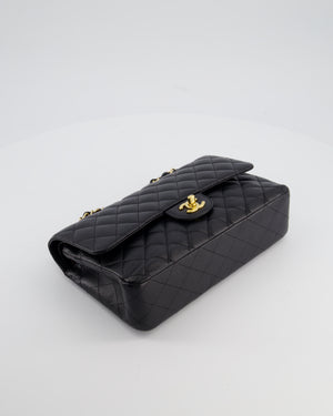 Chanel Black Medium Classic Double Flap Bag in Caviar Leather with Gold Hardware