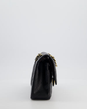 Chanel Black Medium Classic Double Flap Bag in Caviar Leather with Gold Hardware
