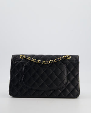 Chanel Black Medium Classic Double Flap Bag in Caviar Leather with Gold Hardware