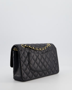 Chanel Black Medium Classic Double Flap Bag in Caviar Leather with Gold Hardware