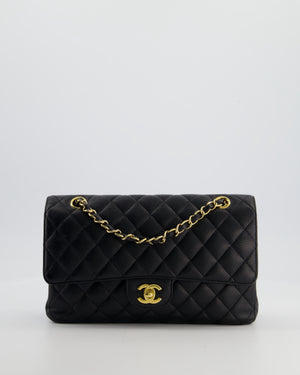 Chanel Black Medium Classic Double Flap Bag in Caviar Leather with Gold Hardware