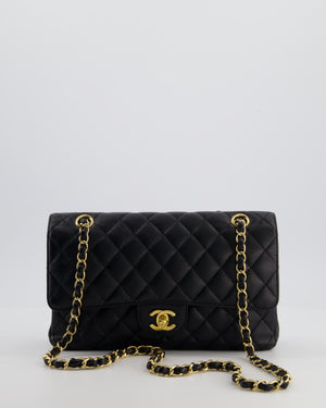 Chanel Black Medium Classic Double Flap Bag in Caviar Leather with Gold Hardware
