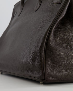 *FIRE PRICE* Hermès Birkin 40 Bag in Ebene Clemence Leather with Palladium Hardware